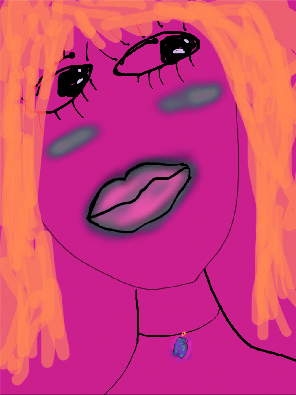 Magenta Face, Orange Hair