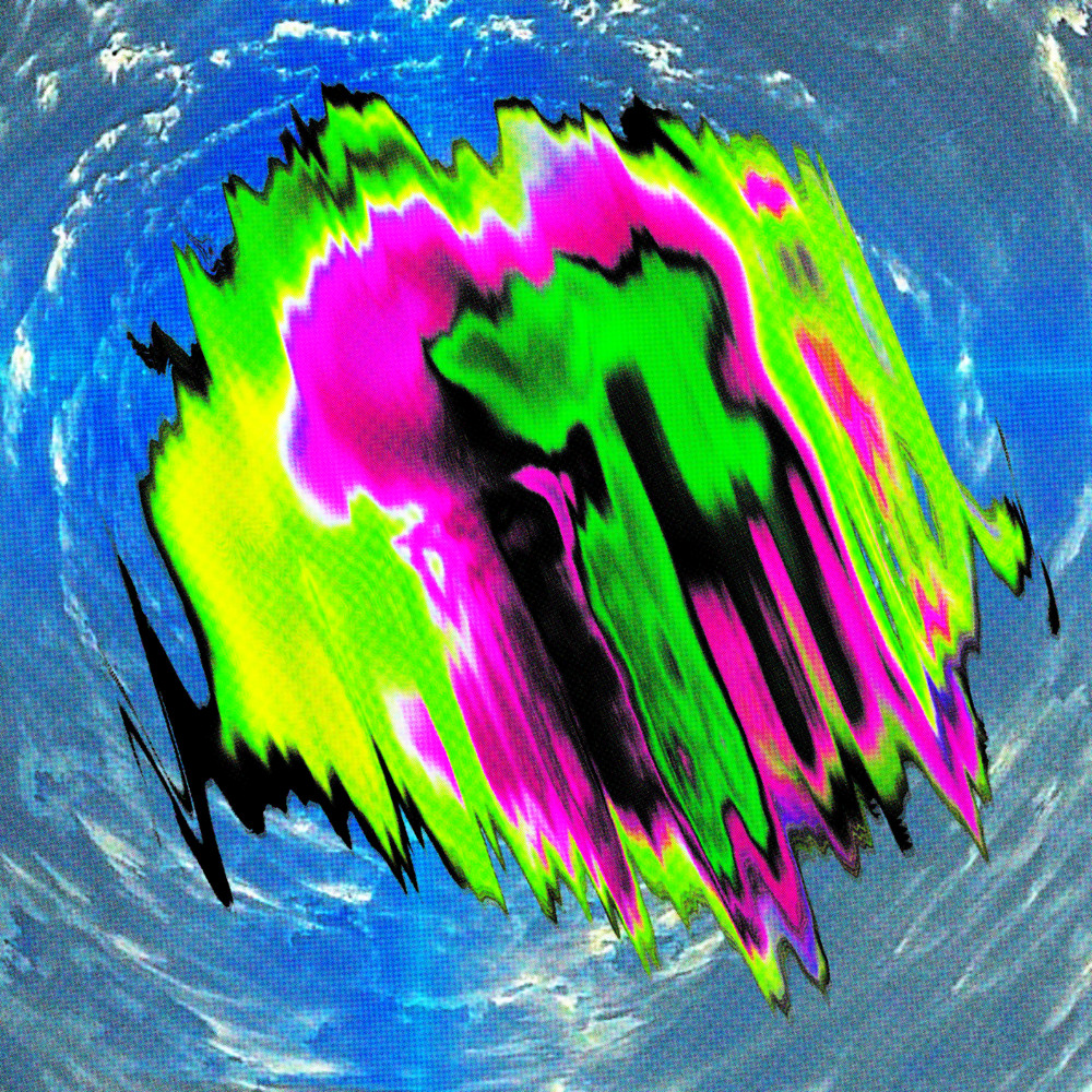 Neon Melt Blob on Blue Water