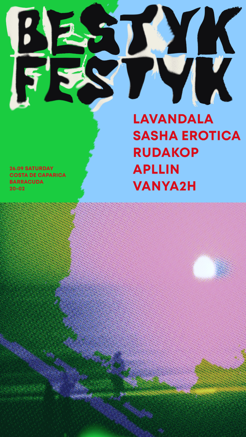 Bestyk Festyk Lineup, Pink Sun and Bold Type