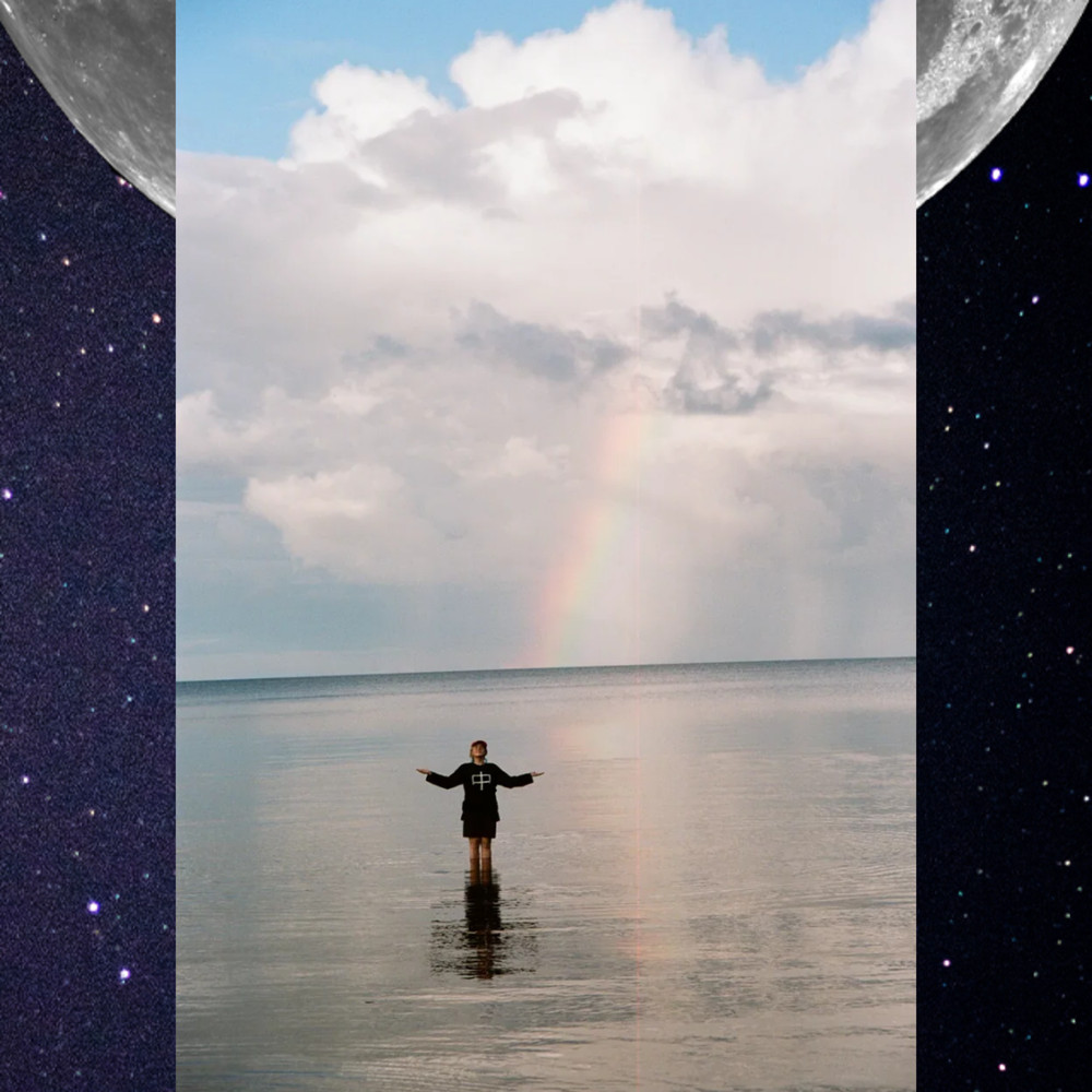 Rainbow Sea Between Two Moons