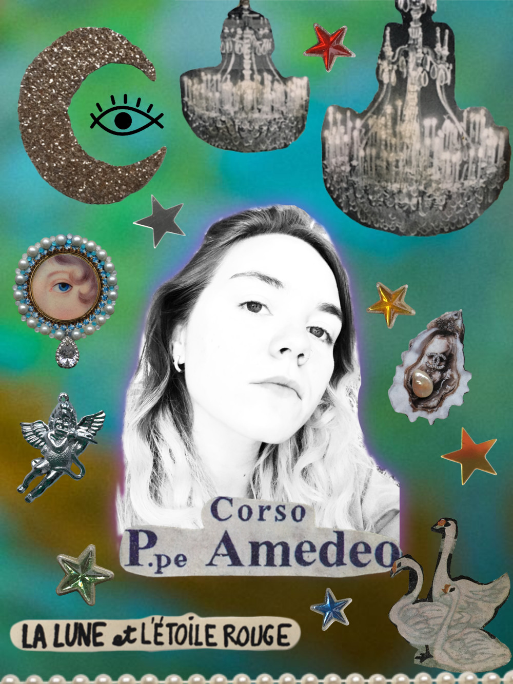 Selfie with Chandeliers, Stars and Swans